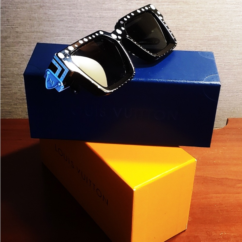 Yayoi Kusama1.1 Millionaire Sunglasses Black White Polka Dot Embossed Jacquard - Picture 9 of 11